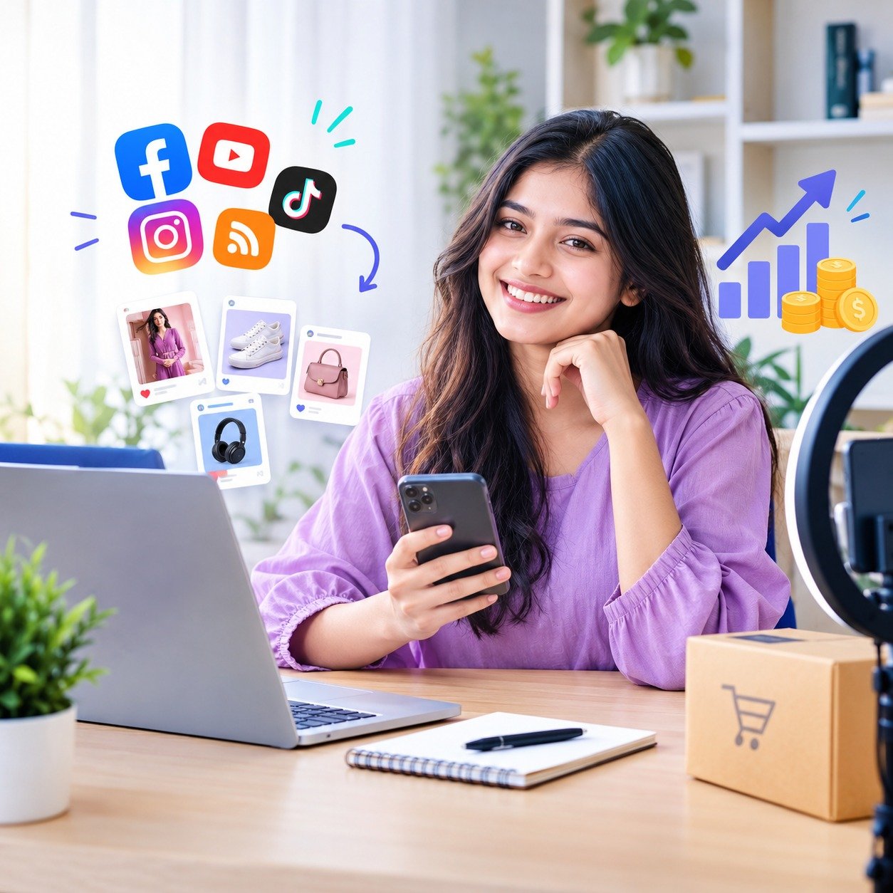 Bangladeshi Digital Creator Working From Home