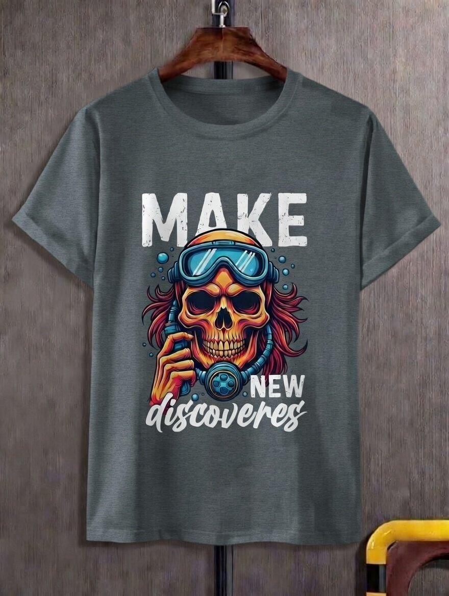 Make New Discoveries Scuba Skull Men's T-Shirt 