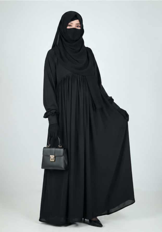 Elegant Premium Black Nida Abaya for Women