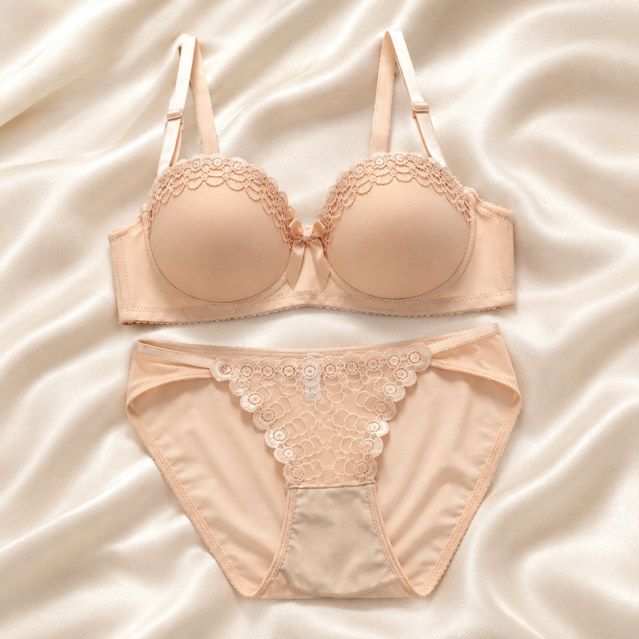 Premium Lace Push-Up Underwire Bra & Panty Set for Women