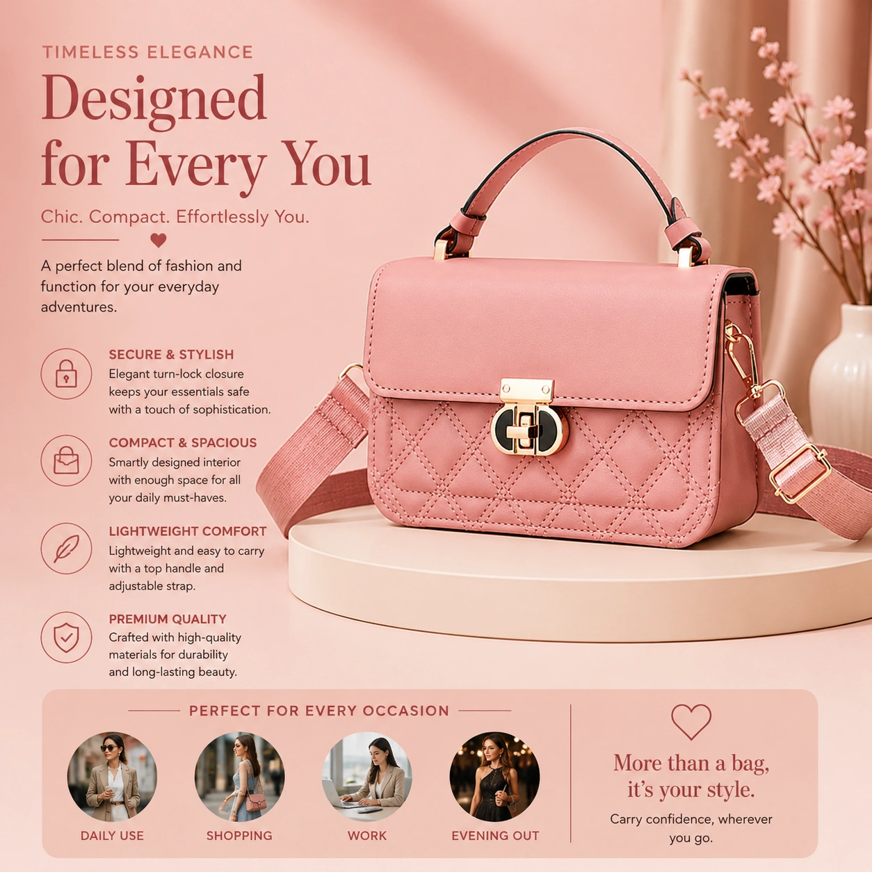 Premium Women's Mini Crossbody Shoulder Bag