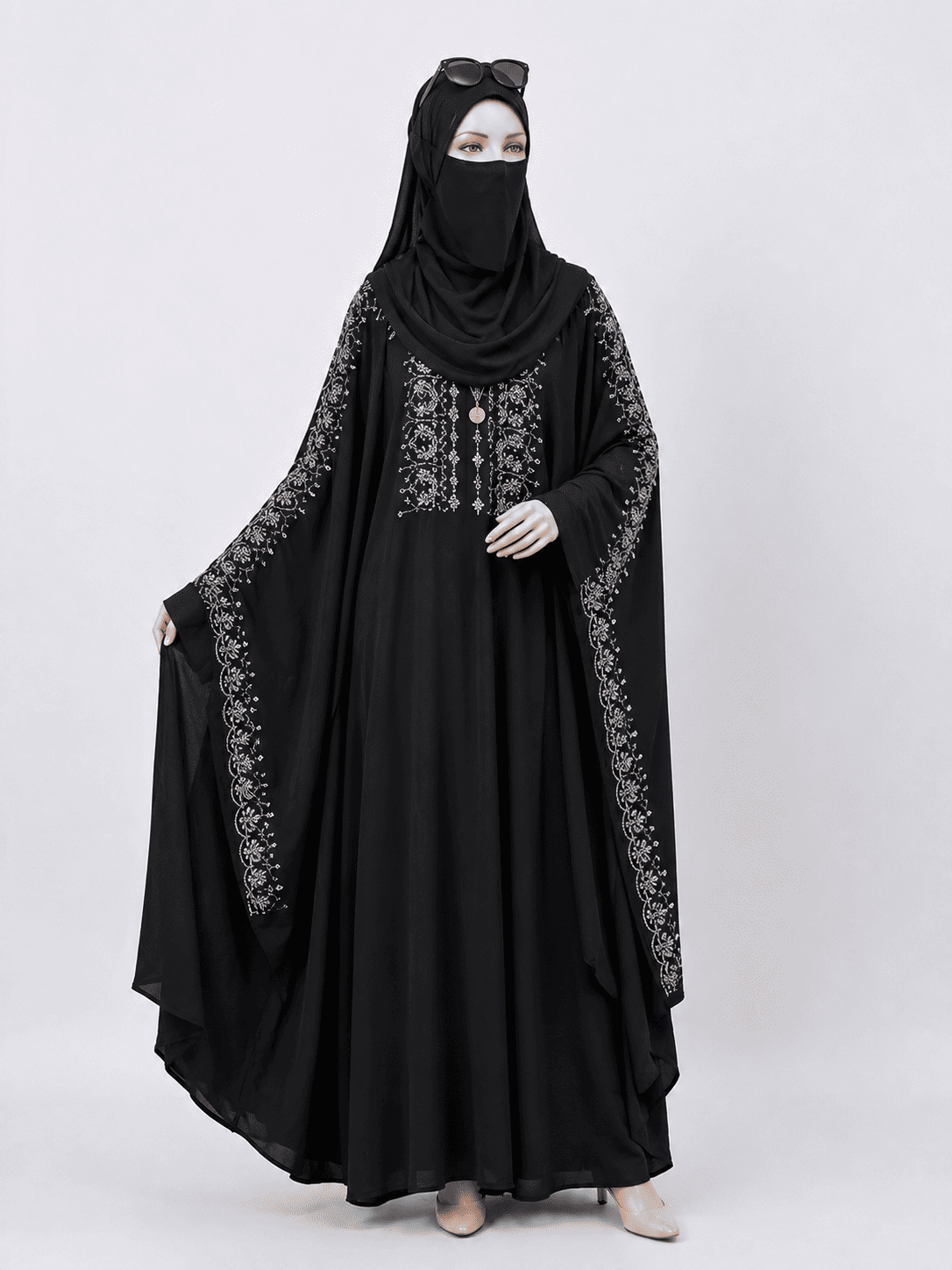 Elegant Black Embroidered Modest Abaya for Women